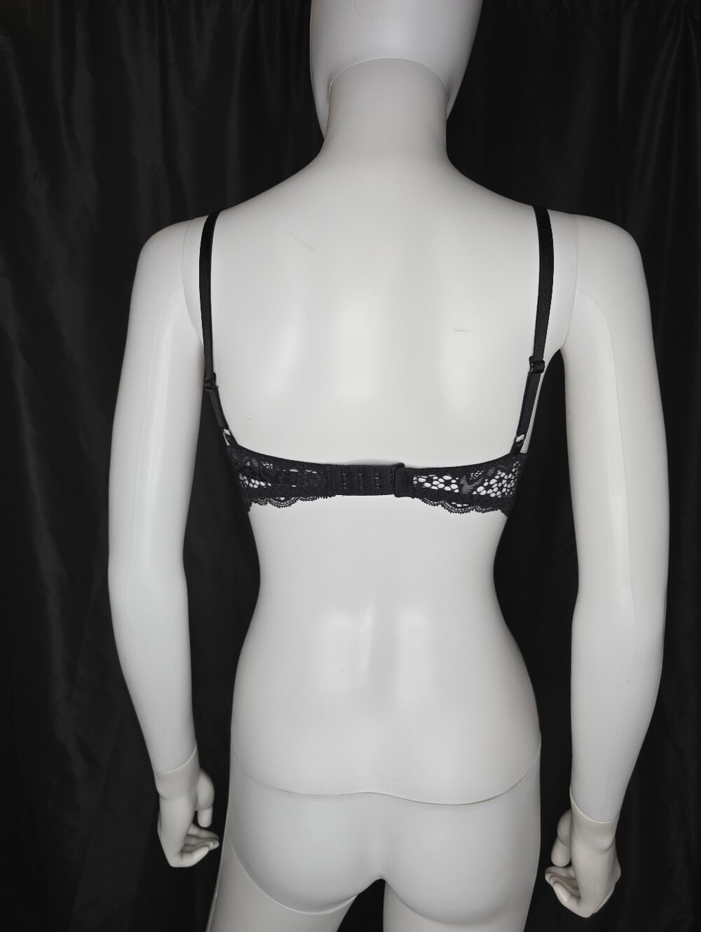 Victoria's Secret Bombshell Black Lace Push-Up Bra with Nude Lining Size 34A - Picture 12 of 16